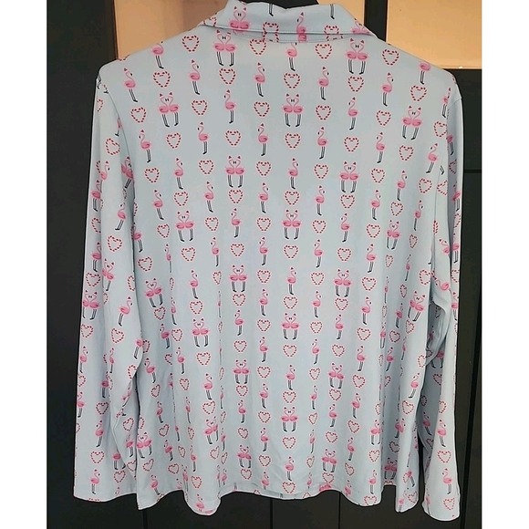 My Danielle Pajamas Set Womens Size 2X Christmas Candy‎ Canes & Pink Flamingos - Picture 3 of 10